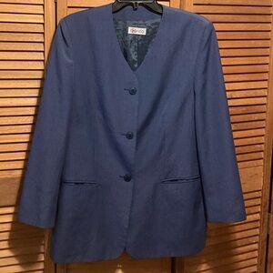 Vintage Bianca Blue Collarless Blazer